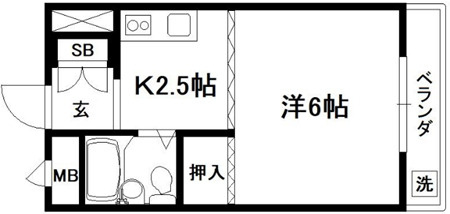 メゾン市川壱番館の間取り|【代表的な間取です】