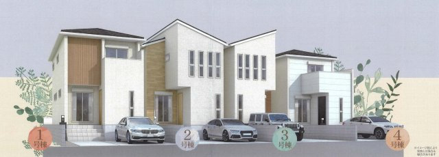 Smaet＋Plus名古屋市南区北頭町全4棟＜新築一戸建て仲介手数料無料＞の外観パース|外観パースです