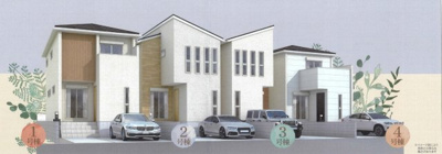 【外観パース】 | Smaet＋Plus名古屋市南区北頭町全4棟＜新築一戸建て仲介手数料無料＞ | 外観パースです