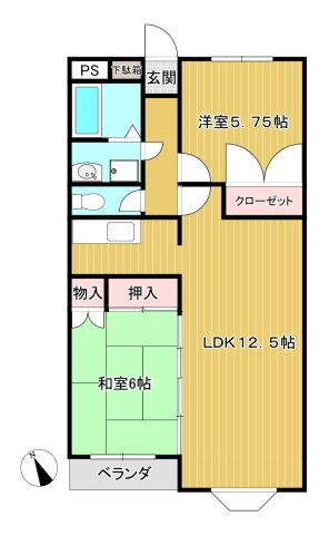 【間取り】 | リトルヒルズ８８ | ２LDK