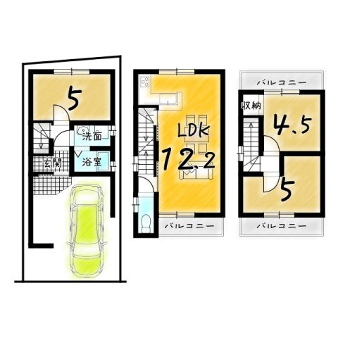 梅津罧原町の間取り