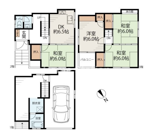 【間取り】 | 西淀川区千舟1丁目貸家