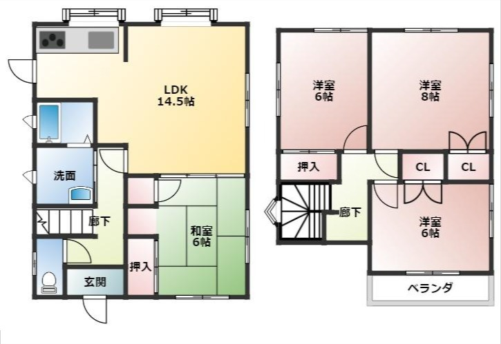 八戸市大字糠塚字前谷地の間取り