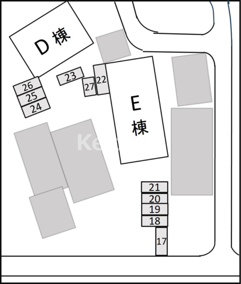 【土地図】 | 取手市寺田アパート　DE棟　2棟一括 | DE棟配置図