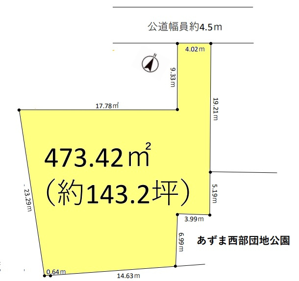 北本市東間　売地の土地図