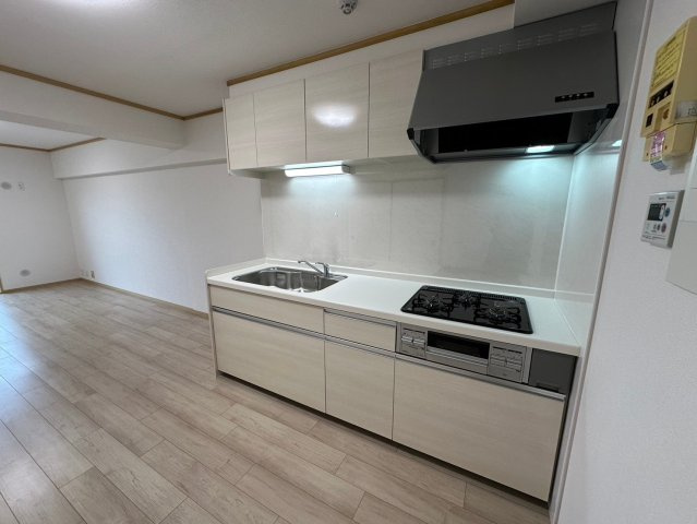 ライオンズマンション藤ヶ丘ガーデンのキッチン|広々キッチンはふたりで料理をするのにも十分な広さです
