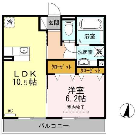 合志市須屋のアパートの間取り