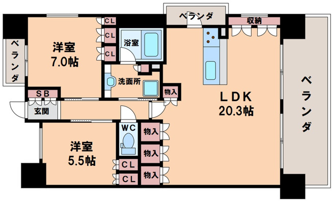 【間取り】 | ドゥーシェ天王寺烏ヶ辻