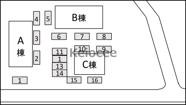 【土地図】 | 取手市寺田アパート　ABC棟　3棟一括 | 配置図