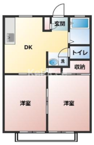 【間取り】 | 取手市寺田アパート　ABC棟　3棟一括 | C棟間取図