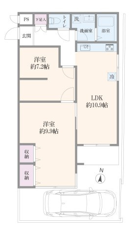 【間取り】 | テラスハウスヴィップ東長崎 | 東南角部屋で1階でも陽当たり良好