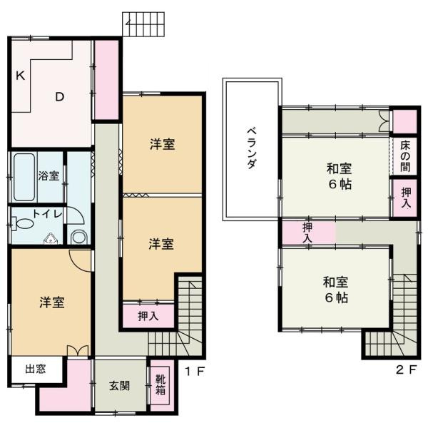 和歌山市東小二里町の中古一戸建の間取り