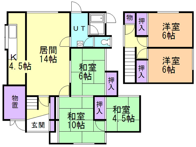 室蘭市幌萌町３４－４０戸建の間取り