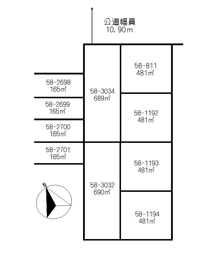 鶴野東3丁目　売土地の区画図
