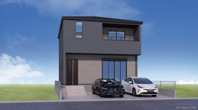 【外観パース】 | 南区天白町2期 全1棟＜仲介手数料無料＞千鳥小・名南中　新築一戸建て | 外観パース