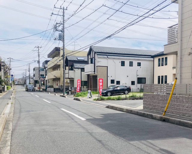 浦安市堀江６丁目　新築戸建ての前面道路含む現地写真|2024年4月撮影
