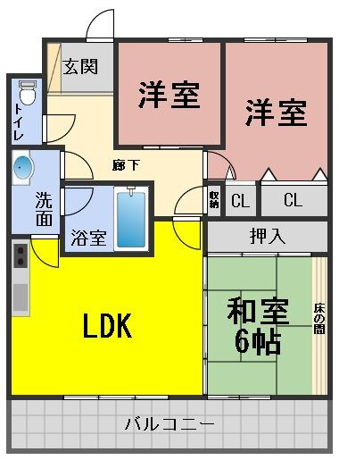 ６０４７１　ライオンズマンション岐阜則武の間取り