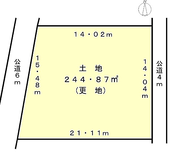 高砂市荒井町小松原1丁目　土地の土地図|敷地約74坪です。