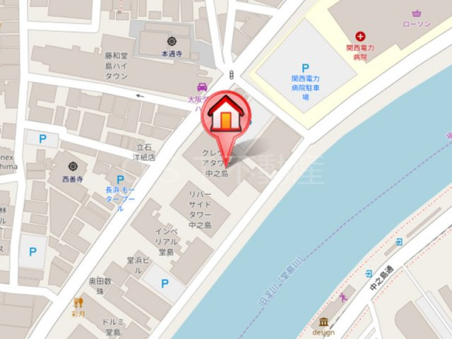 クレヴィアタワー中之島の地図