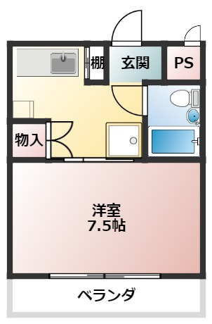 トゥゲザー21Bの間取り|一人暮らしに丁度良い間取りです