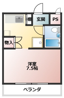 トゥゲザー21Bの間取り|一人暮らしに丁度良い間取りです