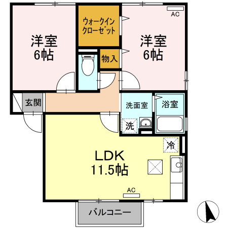サンパティック Ａの間取り
