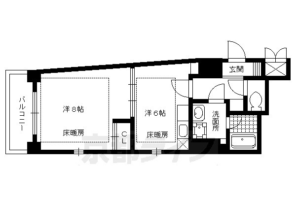 シェリオンの間取り|別タイプ1DKの間取りです。