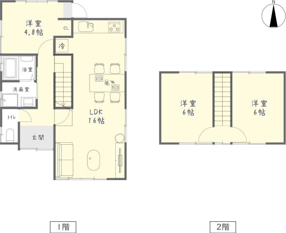 一宮市古見町　中古戸建の間取り