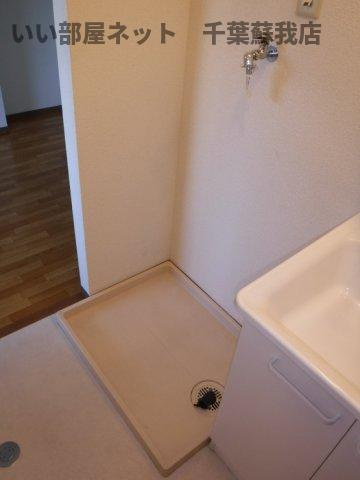 ピュアリバーの洗面所|室内洗濯機置場