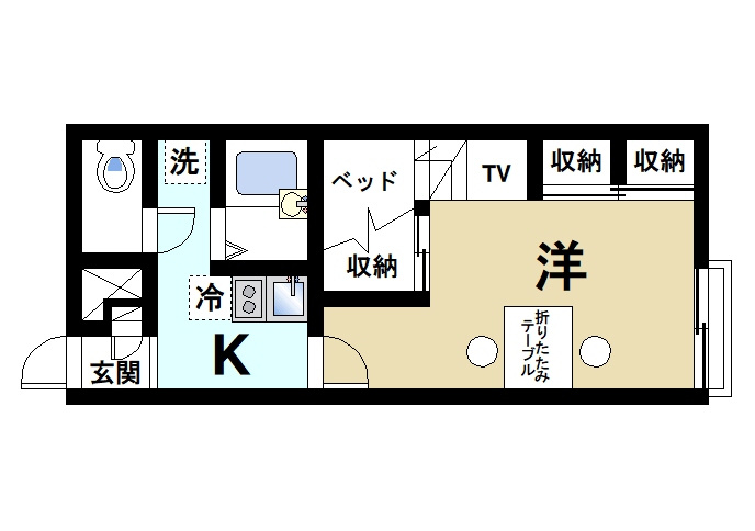 レオパレスニューエイジの間取り|1K