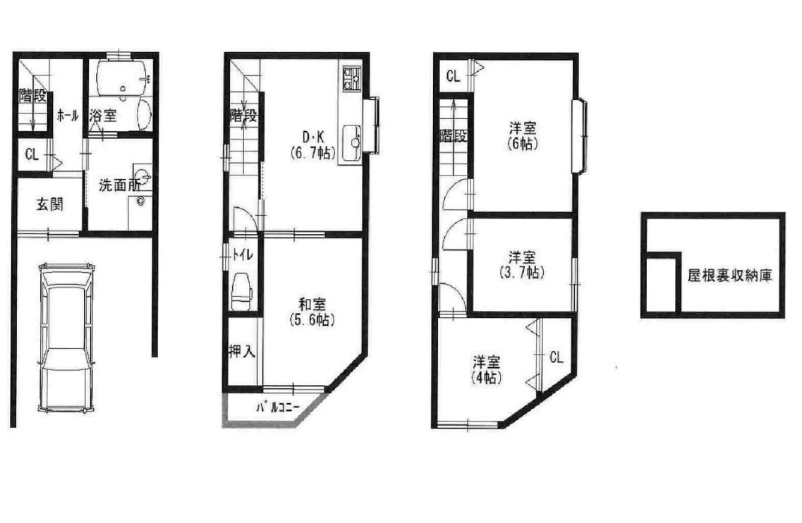 金田町５丁目　中古一戸建ての間取り|間取り図はいかがですか？ご希望を叶える間取りですか？リビングの広さは？水回りの位置は？カウンターキッチン？など色々な情報が集約されています。弊社ではリフォームなどのご相談も承っております。