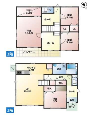 【間取り】 | 袋井市鷲巣　中古住宅 | メーターモジュールの広々とした間取りが魅力。