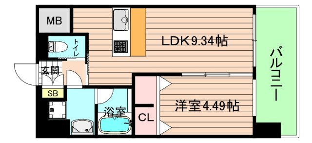 大阪市都島区都島本通４丁目の賃貸マンションの間取り