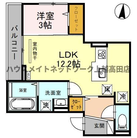 リオグランデ Ⅰの間取り|間取図（リオグランデ　Ⅰ 102）1LDK