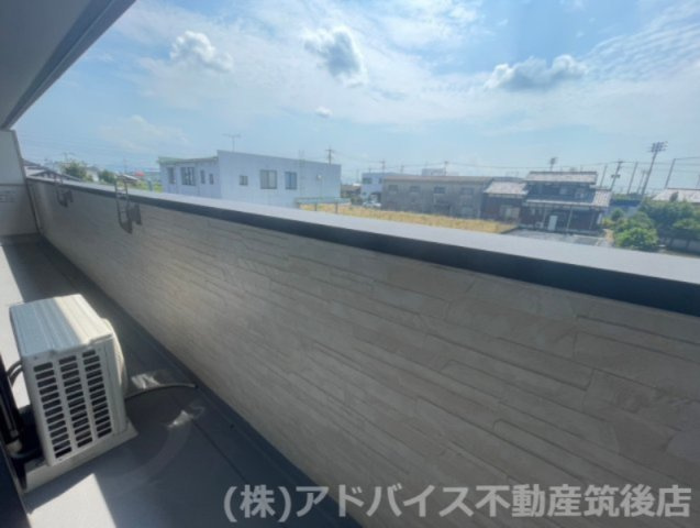久留米市城島町楢津のアパートのバルコニー