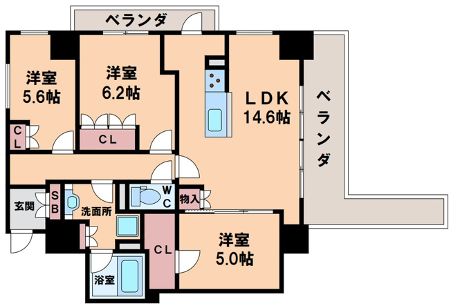 【間取り】 | エル・セレーノ上本町レジデンス