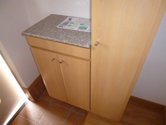 倉敷市東塚４丁目のアパートの玄関|シューズボックス