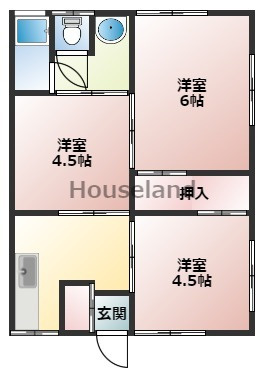 和歌山市中之島のアパートの間取り