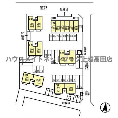 ロイヤルガーデン子安 Ｂの区画図|配置図