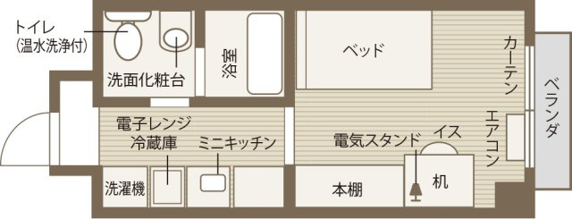 ドーミー京都二条の間取り|代表的な間取り図