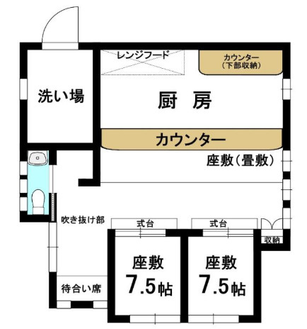大津市坂本７丁目の店舗の間取り