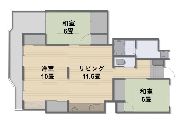 駅南ハイツの間取り