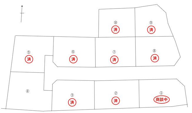 【区画図】 | フィールズ西岐波（吉田） | 全10区画