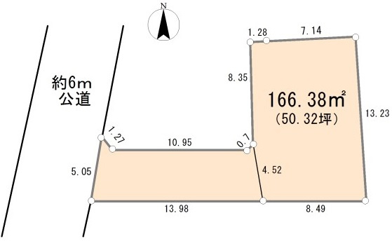 滑川町月輪  土地50坪の土地図