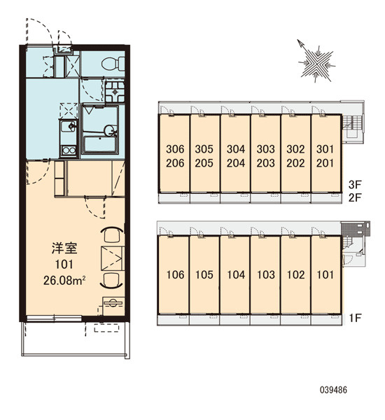 レオパレスラバーズスクレートⅡの区画図