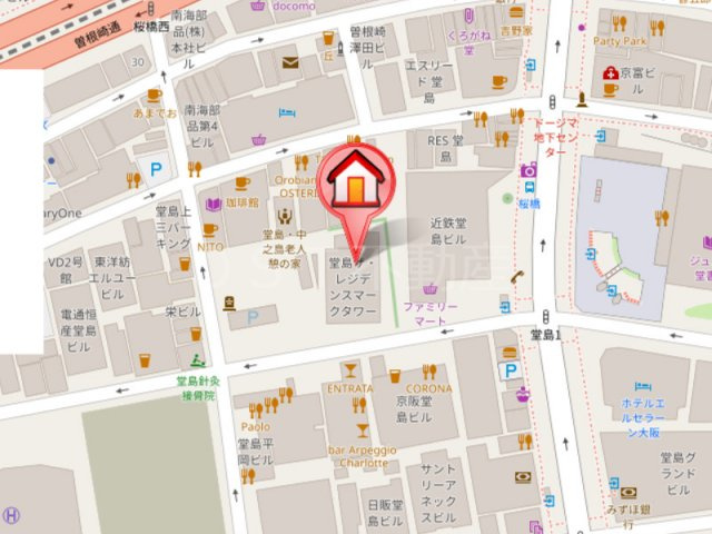 堂島ザ・レジデンスマークタワーの地図