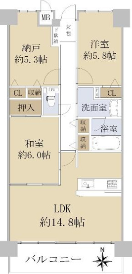 【間取り】 | ファミールハイツ堺Ⅱ番館