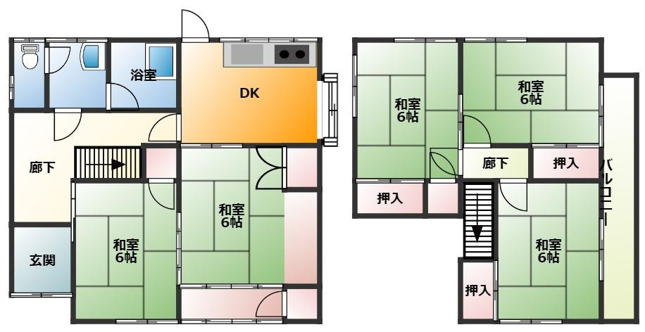 古城町戸建ての間取り