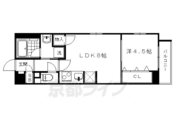 ベラジオ堀川今出川Ⅱの間取り|別タイプの間取りです