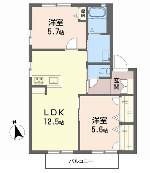 【間取り】 | エスポワール小串　B棟